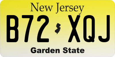 NJ license plate B72XQJ