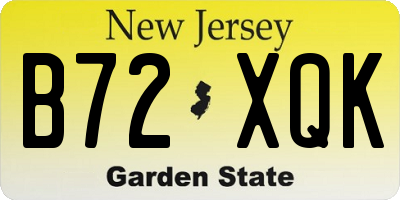 NJ license plate B72XQK