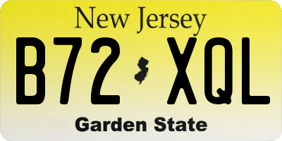NJ license plate B72XQL