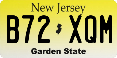NJ license plate B72XQM