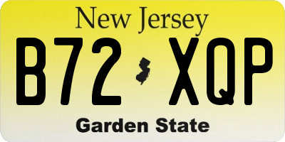 NJ license plate B72XQP