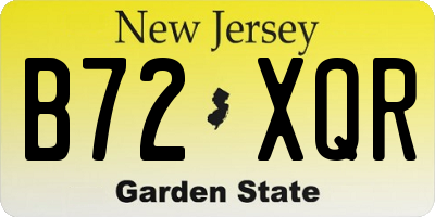 NJ license plate B72XQR
