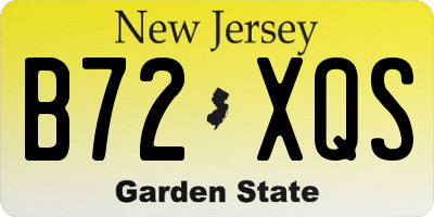 NJ license plate B72XQS