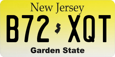NJ license plate B72XQT