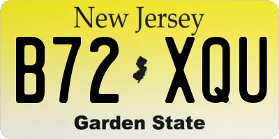 NJ license plate B72XQU