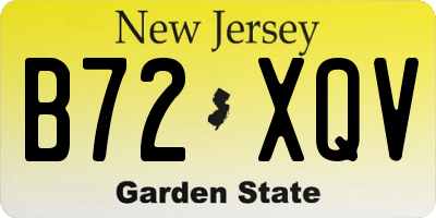 NJ license plate B72XQV
