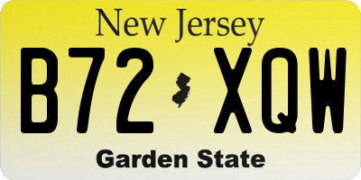 NJ license plate B72XQW