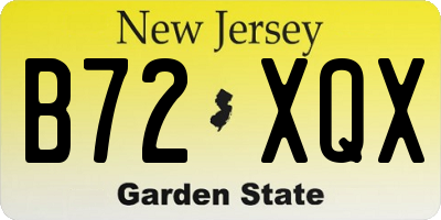 NJ license plate B72XQX