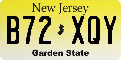 NJ license plate B72XQY