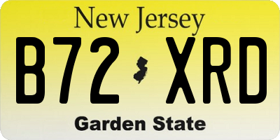 NJ license plate B72XRD