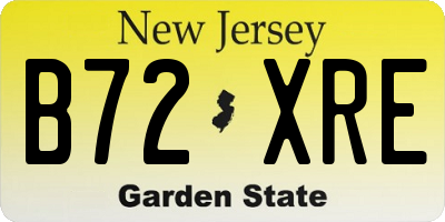NJ license plate B72XRE
