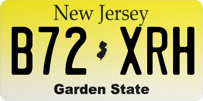 NJ license plate B72XRH
