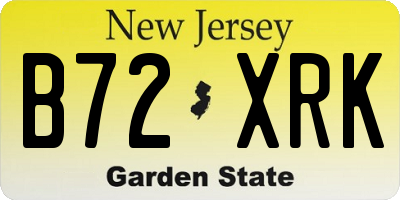 NJ license plate B72XRK