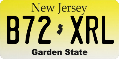 NJ license plate B72XRL