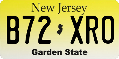 NJ license plate B72XRO