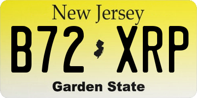 NJ license plate B72XRP