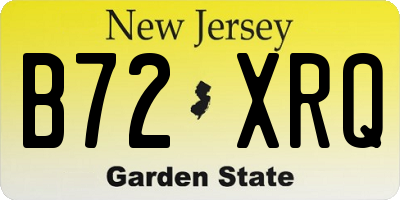 NJ license plate B72XRQ