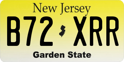 NJ license plate B72XRR
