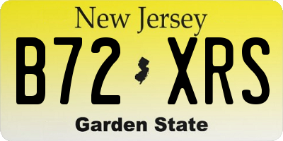 NJ license plate B72XRS