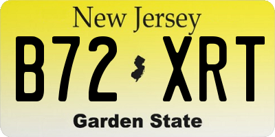 NJ license plate B72XRT