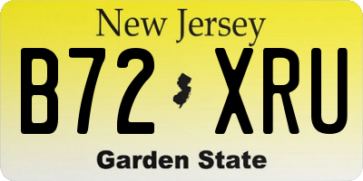 NJ license plate B72XRU