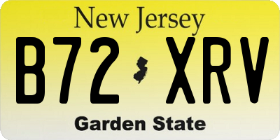 NJ license plate B72XRV