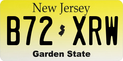 NJ license plate B72XRW