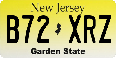 NJ license plate B72XRZ