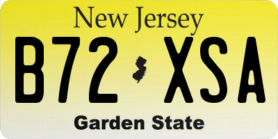NJ license plate B72XSA