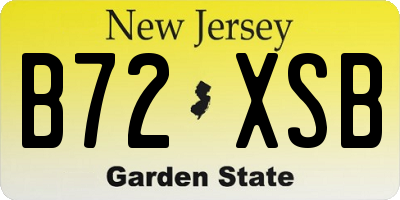 NJ license plate B72XSB