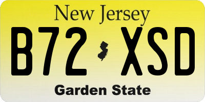 NJ license plate B72XSD