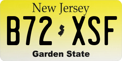 NJ license plate B72XSF