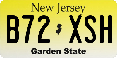 NJ license plate B72XSH