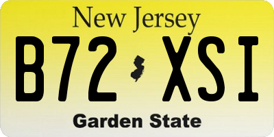 NJ license plate B72XSI