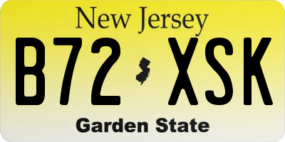 NJ license plate B72XSK