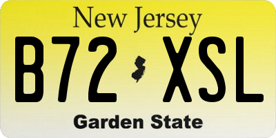 NJ license plate B72XSL