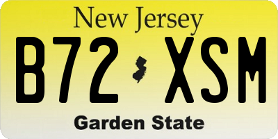 NJ license plate B72XSM