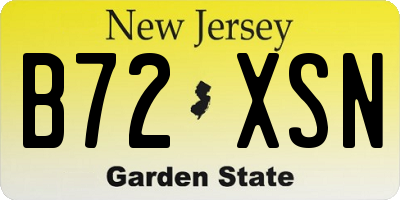 NJ license plate B72XSN