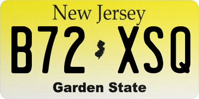 NJ license plate B72XSQ