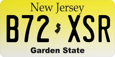 NJ license plate B72XSR