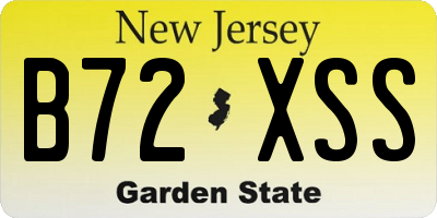 NJ license plate B72XSS