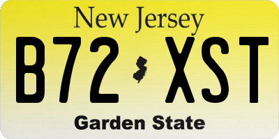 NJ license plate B72XST