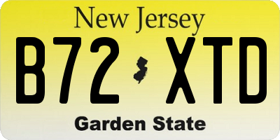 NJ license plate B72XTD