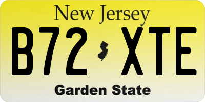 NJ license plate B72XTE