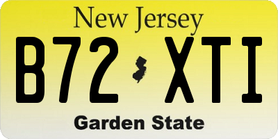 NJ license plate B72XTI