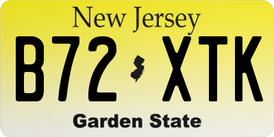 NJ license plate B72XTK