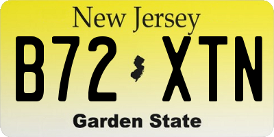 NJ license plate B72XTN