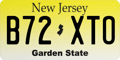NJ license plate B72XTO