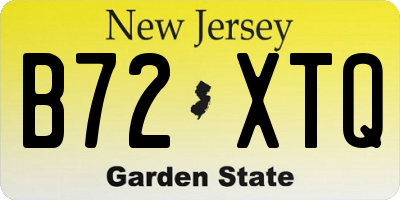 NJ license plate B72XTQ
