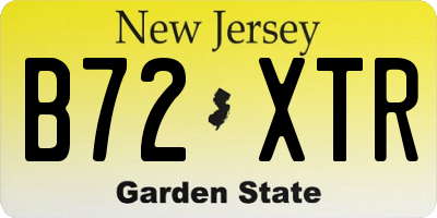 NJ license plate B72XTR